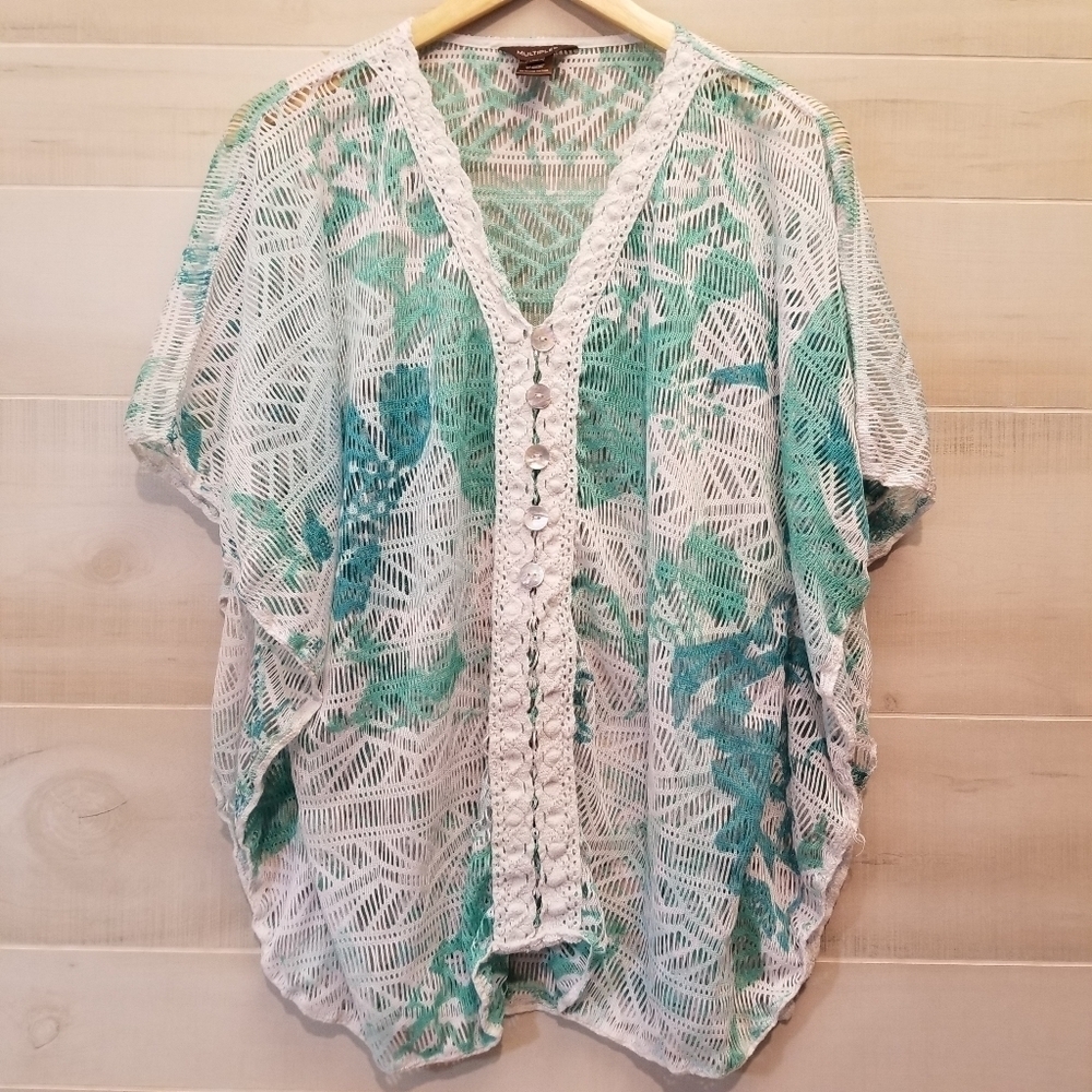 {M} Multiples Swim Cover Women's White Teal